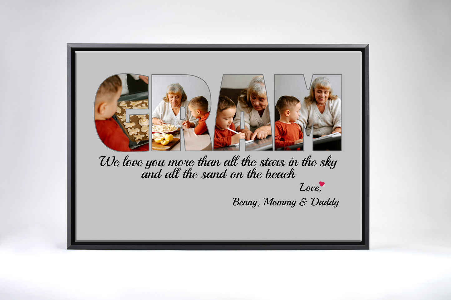 Gram We Love You More Than All The Stars Gray Canvas