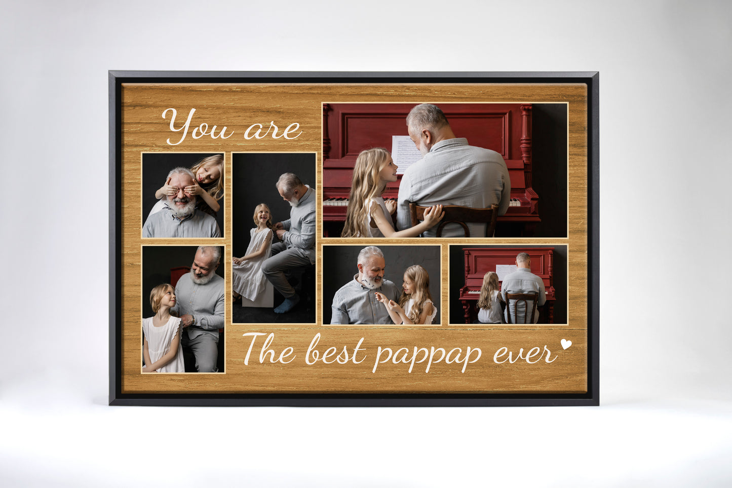 Best Pappap Ever Light Stained Wood Canvas