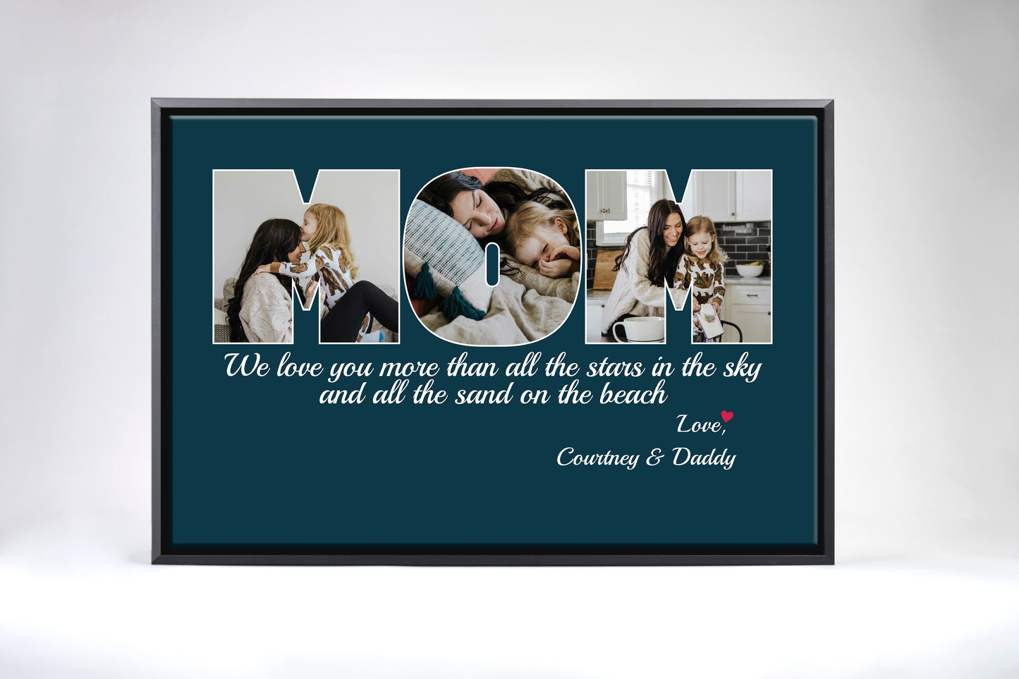 Mom We Love You More Than All The Stars Blue Canvas