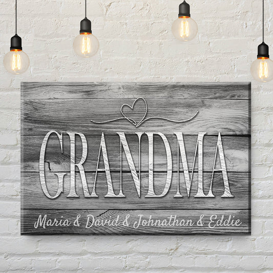 Grandma Canvas Black and White