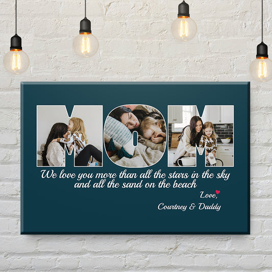 Mom We Love You More Than All The Stars Blue Canvas