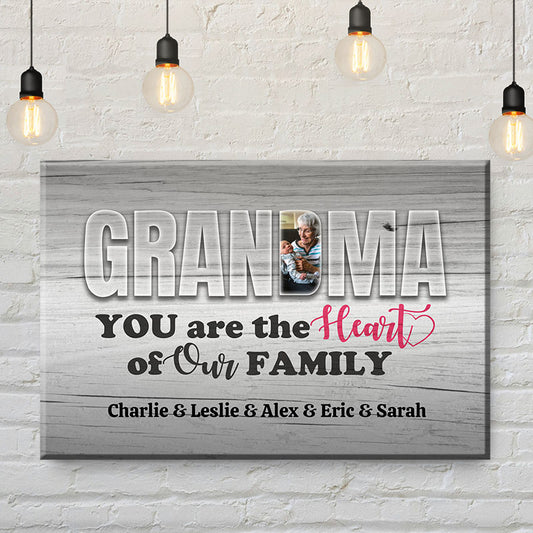 Grandma You Are The Heart Of Our Family Canvas