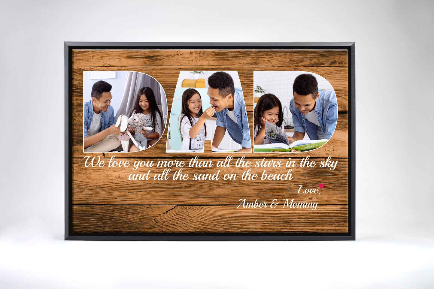 Dad We Love You More Than All The Stars Wood Canvas