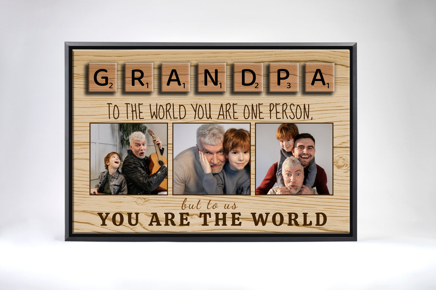 Grandpa You Are The World Canvas