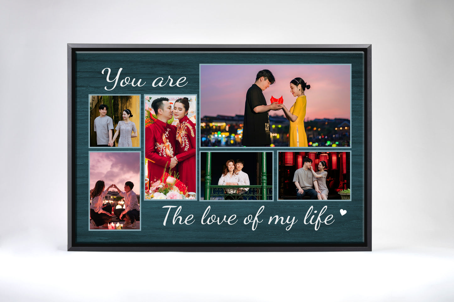 You Are The Love Of My Life Teal Stained Wood Canvas