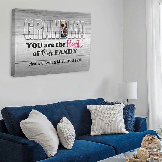 Grandma You Are The Heart Of Our Family Canvas