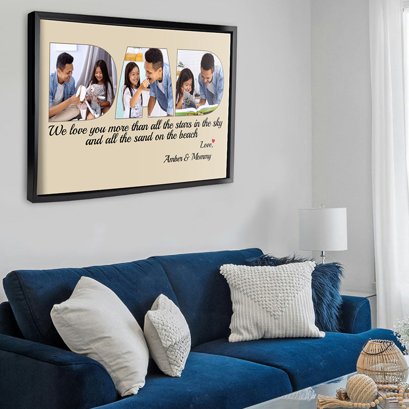 Dad We Love You More Than All The Stars Cream Canvas