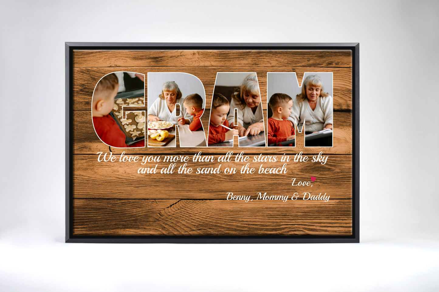 Gram We Love You More Than All The Stars Wood Canvas