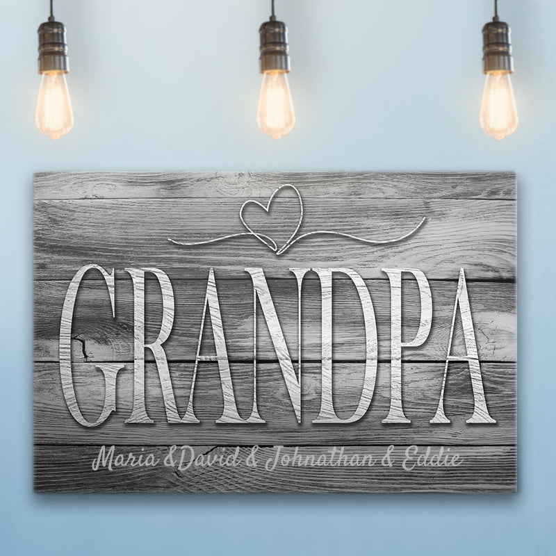 Grandpa Canvas Black and white